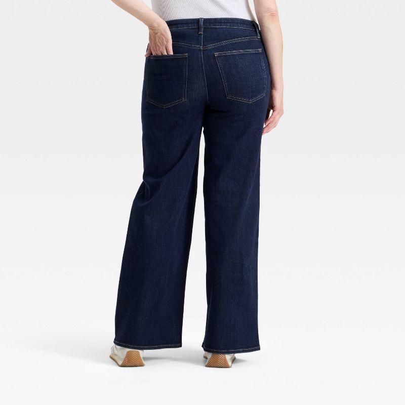 slide 5 of 5, Women's High-Rise Wide Leg Jeans - Universal Thread™ Dark Wash 14, 1 ct