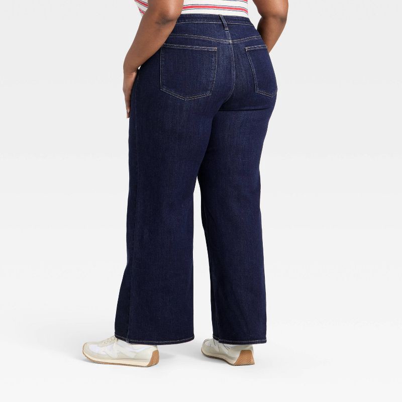 slide 2 of 5, Women's High-Rise Wide Leg Jeans - Universal Thread™ Dark Wash 17, 1 ct