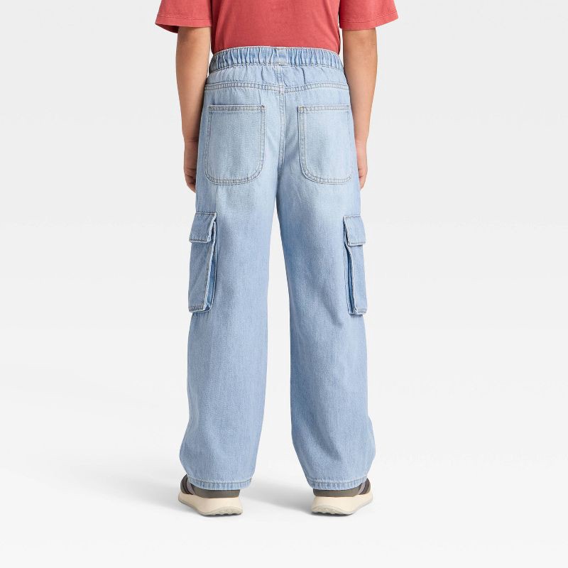 slide 2 of 3, Boys' Baggy Cargo Jeans - Cat & Jack™ Light Wash 12, 1 ct