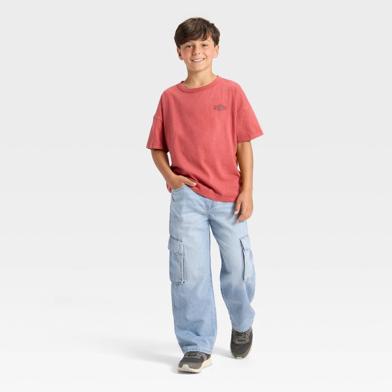 slide 3 of 3, Boys' Baggy Cargo Jeans - Cat & Jack™ Light Wash 14, 1 ct