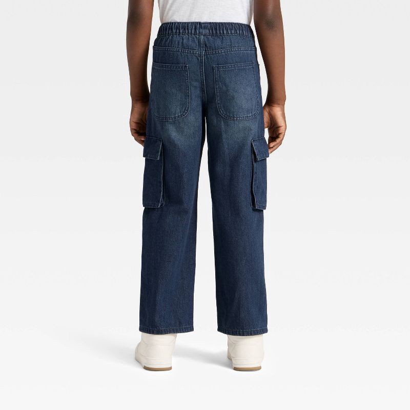 slide 2 of 3, Boys' Baggy Cargo Jeans - Cat & Jack™ Dark Wash 7, 1 ct