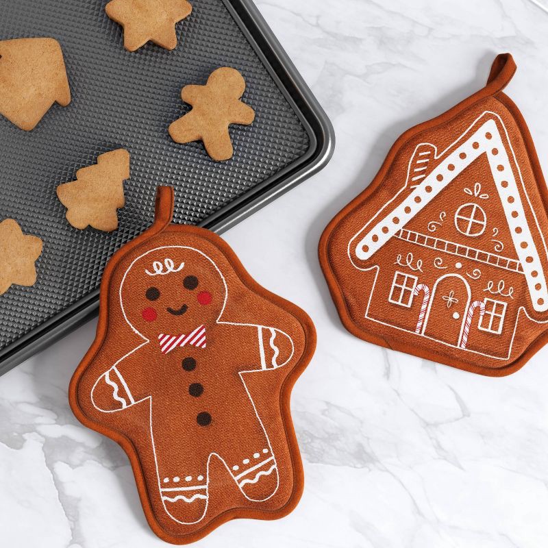 slide 2 of 4, 2pk Christmas Gingerbread Potholders - Wondershop™, 2 ct