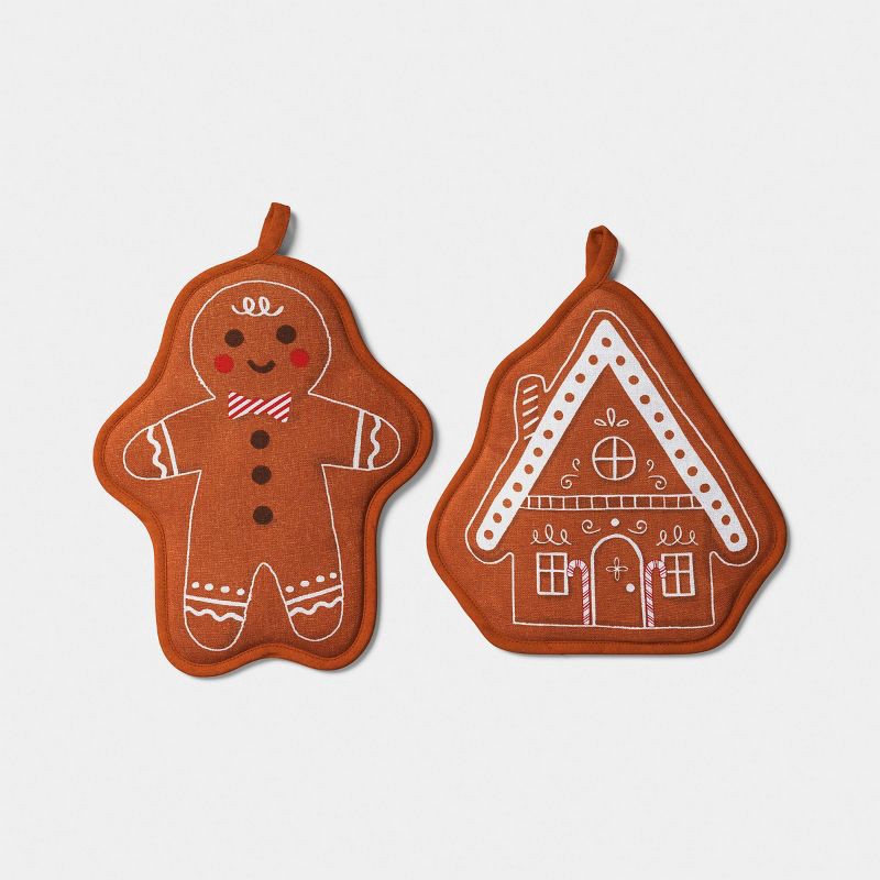 slide 1 of 4, 2pk Christmas Gingerbread Potholders - Wondershop™, 2 ct