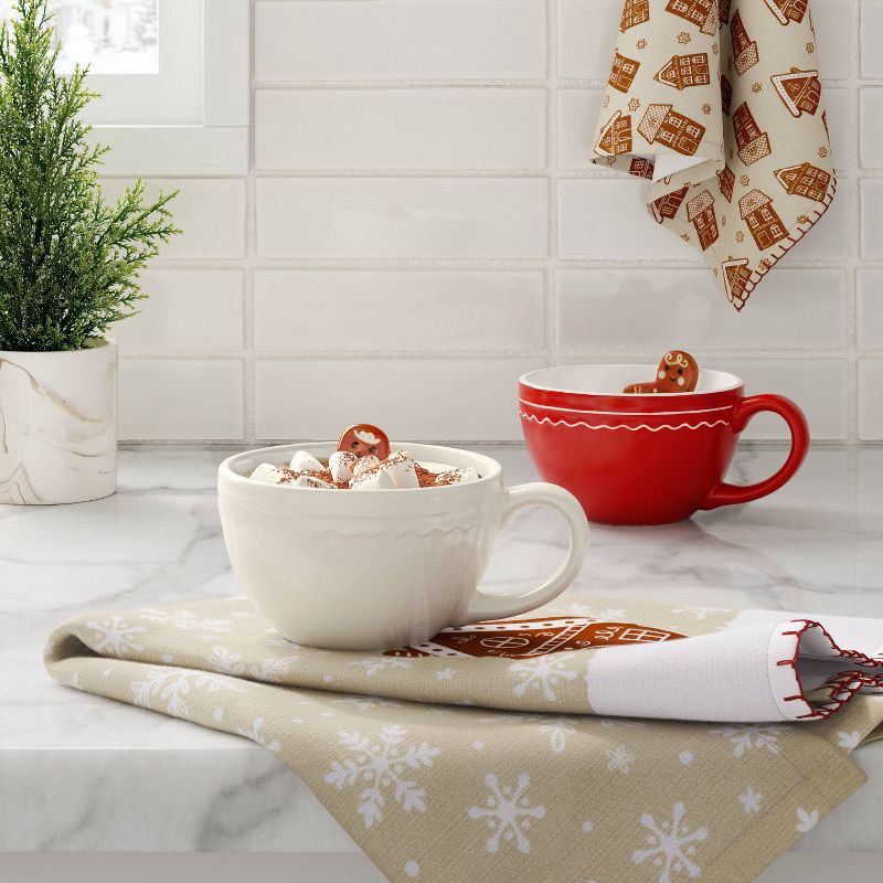 slide 2 of 3, 2pk Christmas Gingerbread House Tea Towels - Wondershop™, 2 ct
