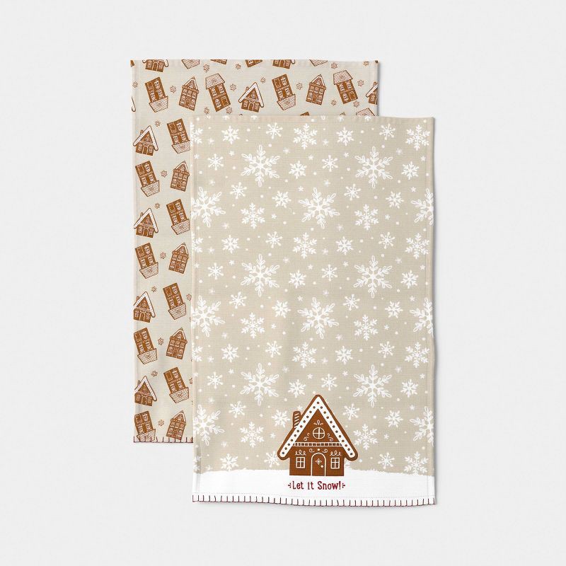 slide 3 of 3, 2pk Christmas Gingerbread House Tea Towels - Wondershop™, 2 ct