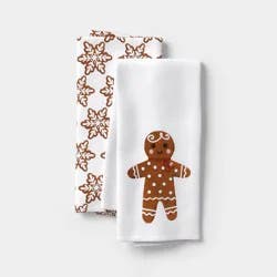 2pk Christmas Gingerbread Tea Towels - Wondershop™