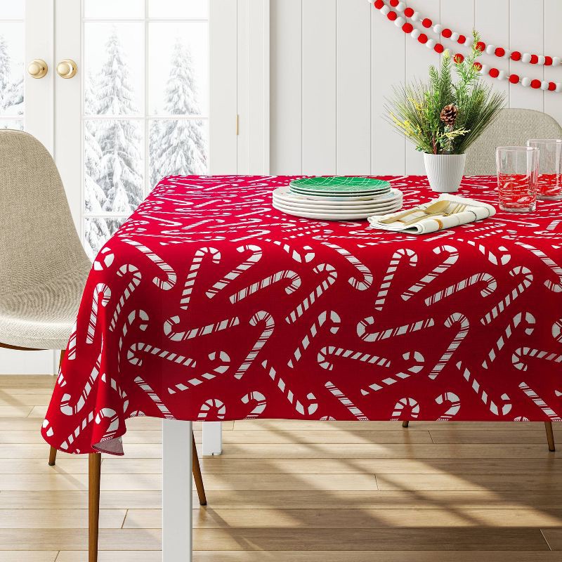 slide 2 of 3, 84"x60" Christmas Candy Cane Tablecloth - Wondershop™, 1 ct