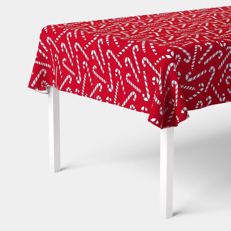 slide 1 of 3, 84"x60" Christmas Candy Cane Tablecloth - Wondershop™, 1 ct
