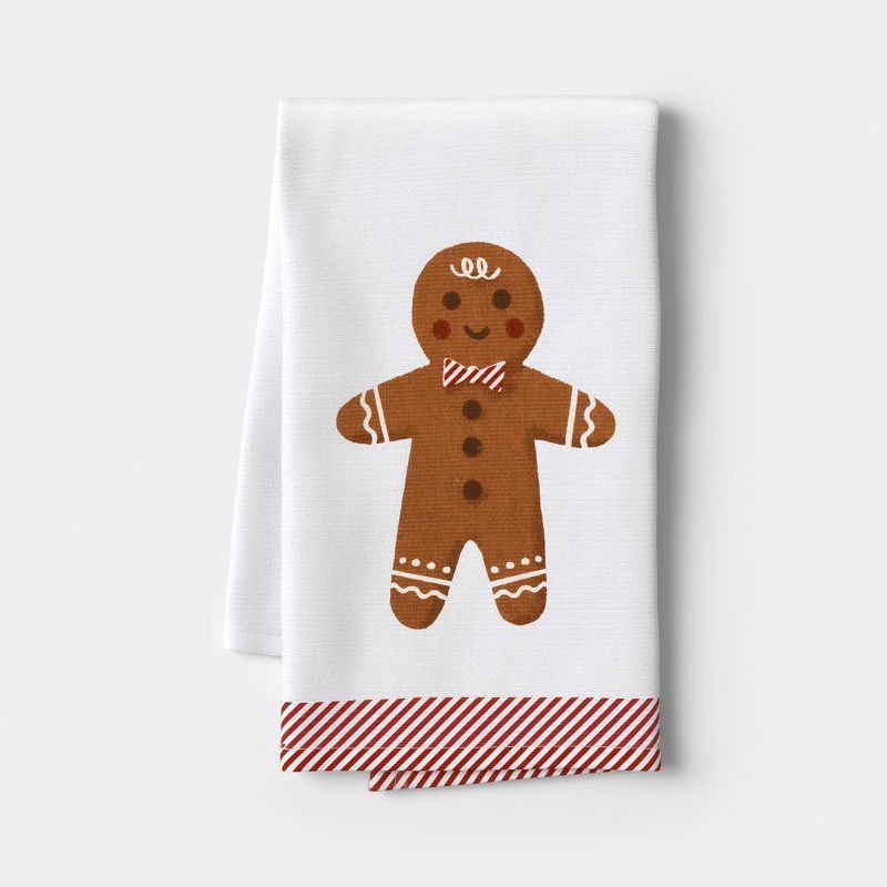slide 1 of 3, Christmas Gingerbread Cotton Kitchen Towel - Wondershop™, 1 ct