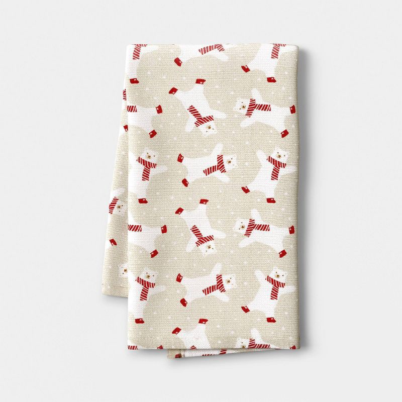 slide 1 of 3, Christmas Polar Bear Cotton Kitchen Towel - Wondershop™, 1 ct
