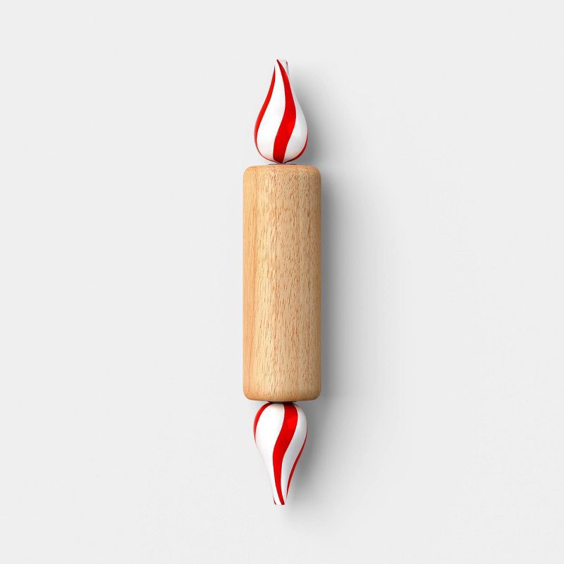 slide 1 of 3, Christmas Swirl Mini Rolling Pin Red/White- Wondershop™, 1 ct
