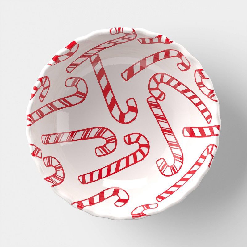 slide 4 of 4, 2pk 24oz Christmas Mini Cereal Bowl Red/White - Wondershop™, 2 ct; 24 oz