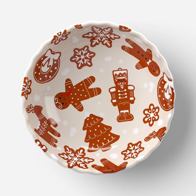 slide 3 of 4, 2pk 24oz Christmas Gingerbread Mini Cereal Bowl Brown/Cream - Wondershop™, 2 ct; 24 oz