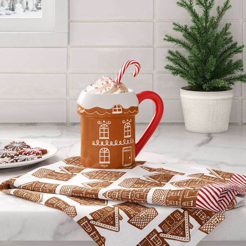 slide 2 of 3, Christmas Gingerbread House Cotton Kitchen Towel - Wondershop™, 1 ct