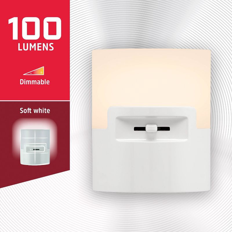 slide 2 of 7, Energizer Half Cup Dimmable Light Sensing LED Nightlight White, 1 ct