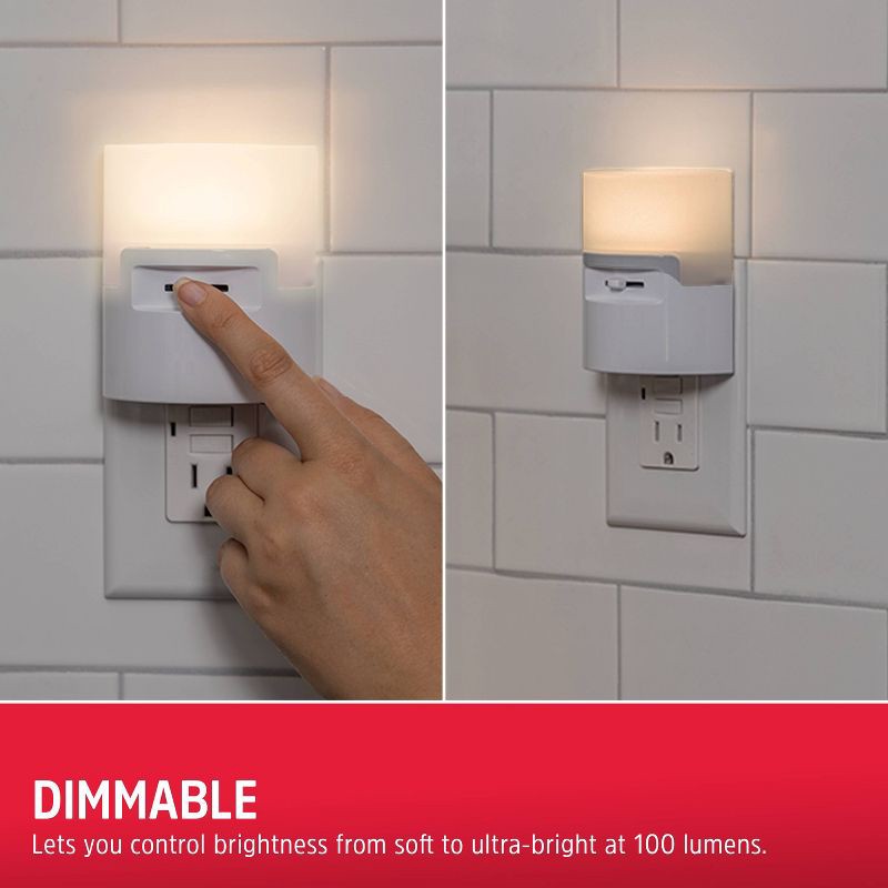 slide 3 of 7, Energizer Half Cup Dimmable Light Sensing LED Nightlight White, 1 ct