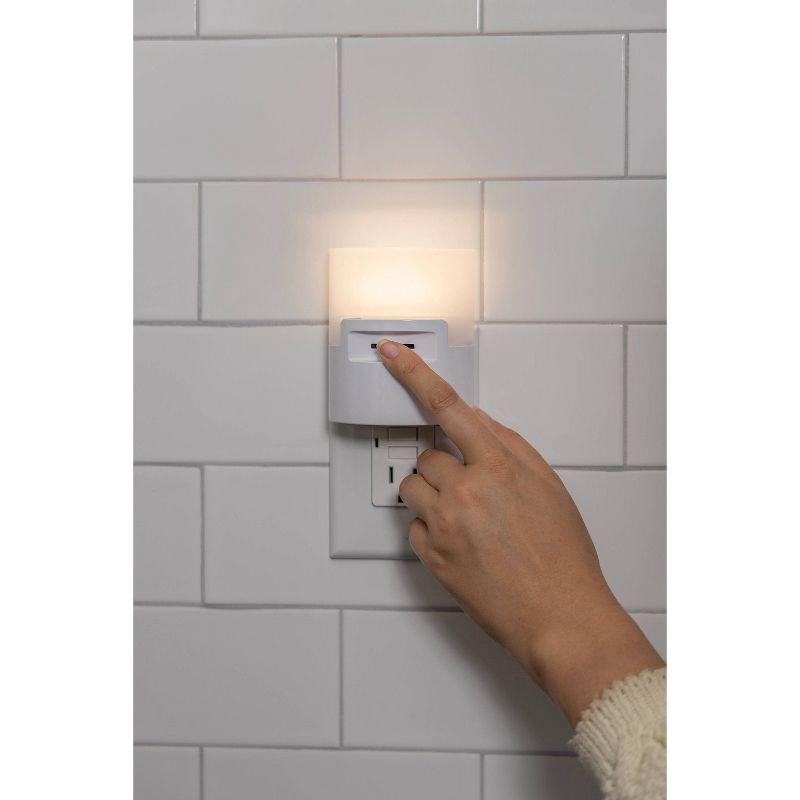 slide 4 of 7, Energizer Half Cup Dimmable Light Sensing LED Nightlight White, 1 ct