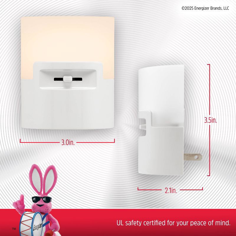 slide 6 of 7, Energizer Half Cup Dimmable Light Sensing LED Nightlight White, 1 ct