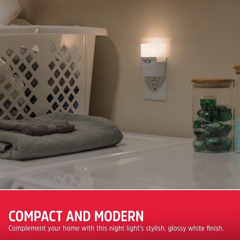 slide 7 of 7, Energizer Half Cup Dimmable Light Sensing LED Nightlight White, 1 ct