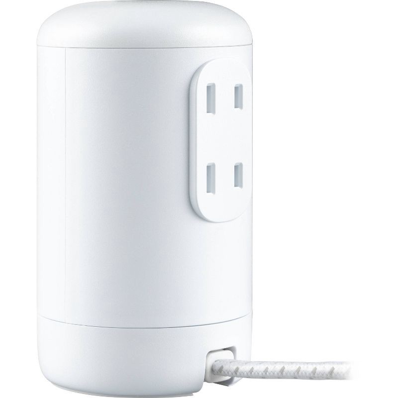 slide 2 of 10, General Electric GE 5' Braided Cord 2 Outlet with 3 USB-A and 1 USB-C Desktop Charging Station White, 1 ct