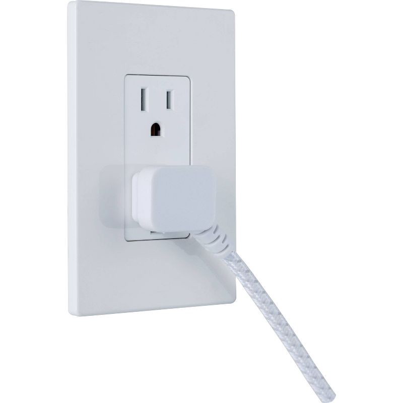 slide 4 of 10, General Electric GE 5' Braided Cord 2 Outlet with 3 USB-A and 1 USB-C Desktop Charging Station White, 1 ct