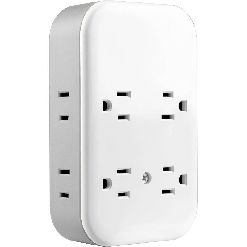 slide 2 of 10, General Electric GE 4 Grounded Outlets and 4 Polarized Outlets with 2 USB-C and 1 USB-A Surge Tap White/Gray, 1 ct