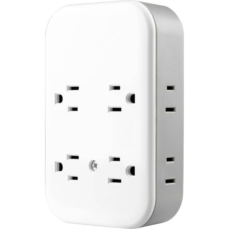 slide 3 of 10, General Electric GE 4 Grounded Outlets and 4 Polarized Outlets with 2 USB-C and 1 USB-A Surge Tap White/Gray, 1 ct