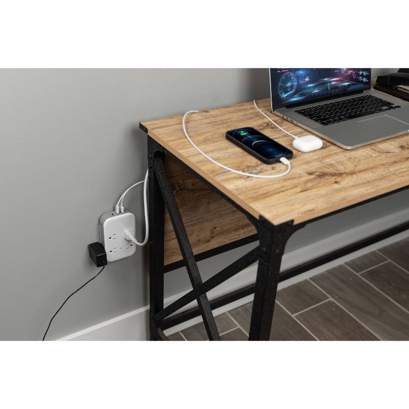 slide 9 of 10, General Electric GE 4 Grounded Outlets and 4 Polarized Outlets with 2 USB-C and 1 USB-A Surge Tap White/Gray, 1 ct
