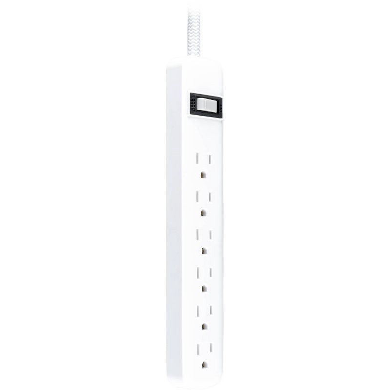 slide 2 of 8, General Electric 2pc Multipack 2' 6 Outlet Surge Protector 245J White, 2 ct