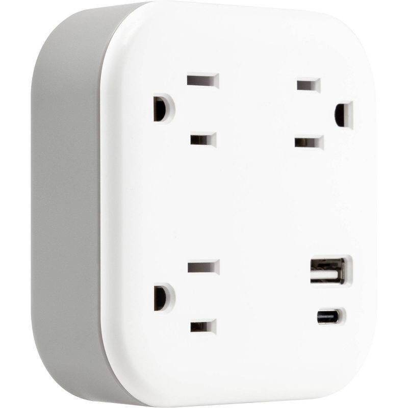 slide 2 of 7, General Electric 3 Outlet Surge Tap with 1 USB-A and 1 USB-C 980J White, 1 ct