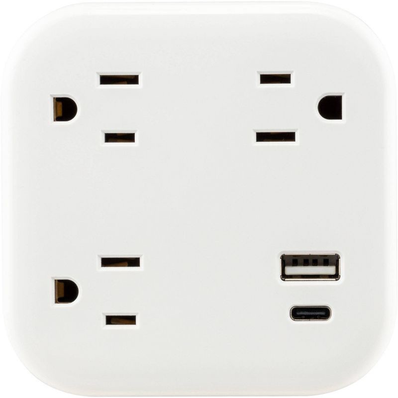slide 1 of 7, General Electric 3 Outlet Surge Tap with 1 USB-A and 1 USB-C 980J White, 1 ct