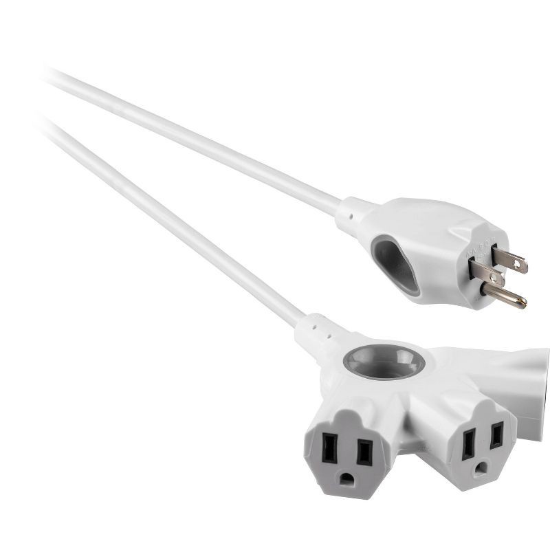 slide 2 of 9, General Electric GE 50' 3-Outlet EZGrip Grounded Indoor-Outdoor Extension Cord White, 1 ct