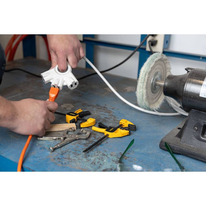 slide 9 of 9, General Electric GE 50' 3-Outlet EZGrip Grounded Indoor-Outdoor Extension Cord White, 1 ct