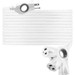 General Electric GE 50' 3-Outlet EZGrip Grounded Indoor-Outdoor Extension Cord White