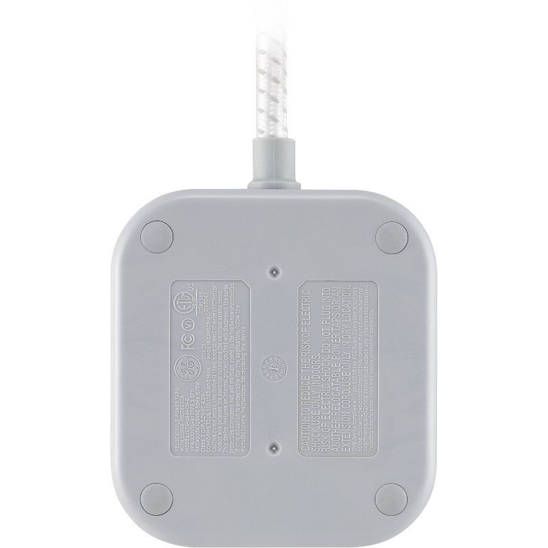 slide 3 of 8, General Electric GE 3 Outlet 1 USB-A 1 USB-C 12W Shared 245 Joules 4' Braided Cord White Gray, 1 ct