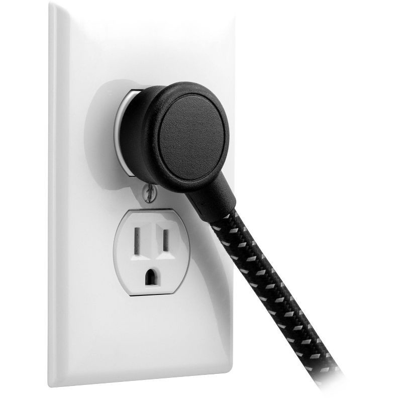 slide 5 of 8, General Electric GE 3 Outlet 1 USB-A and 1 USB-C 12W Shared 245 Joules 4' Braided Cord Black, 1 ct