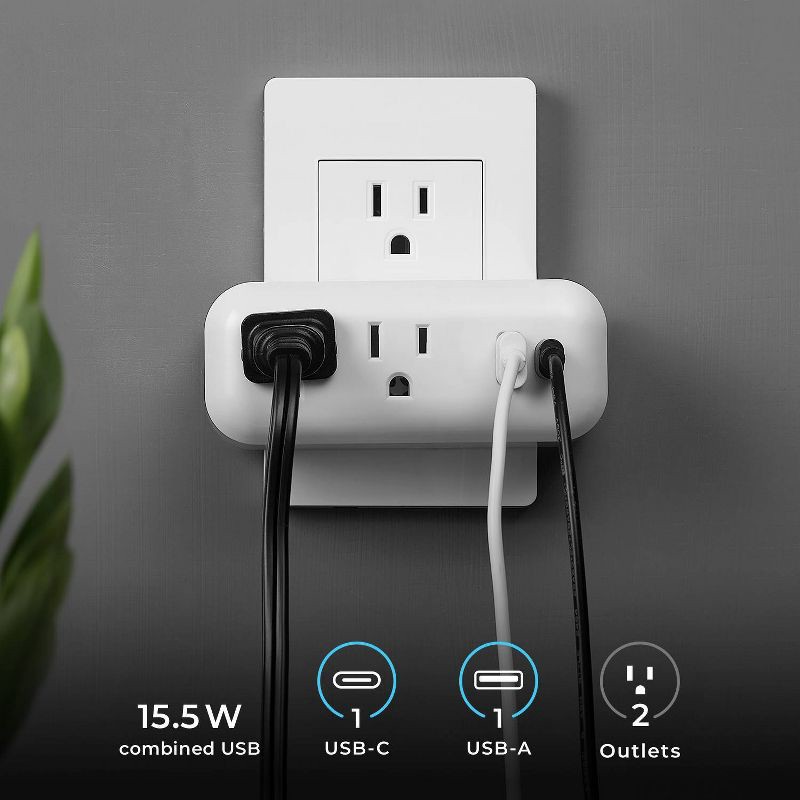 slide 4 of 7, Globe Electric USB Wall Tap, 1 ct