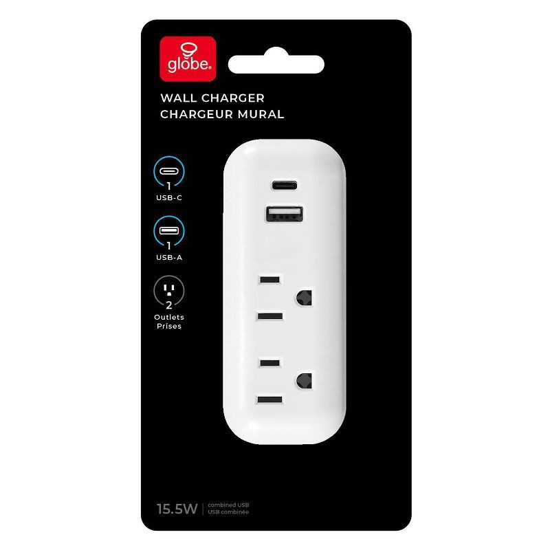 slide 5 of 7, Globe Electric USB Wall Tap, 1 ct