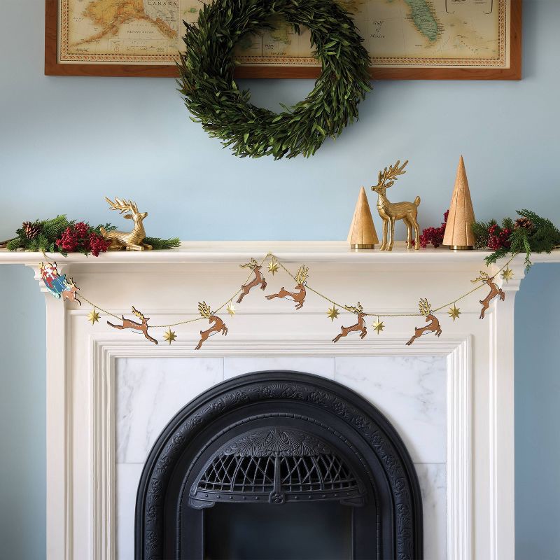 slide 2 of 3, Santa's Sleigh and Reindeer Christmas Garland - Threshold™, 1 ct
