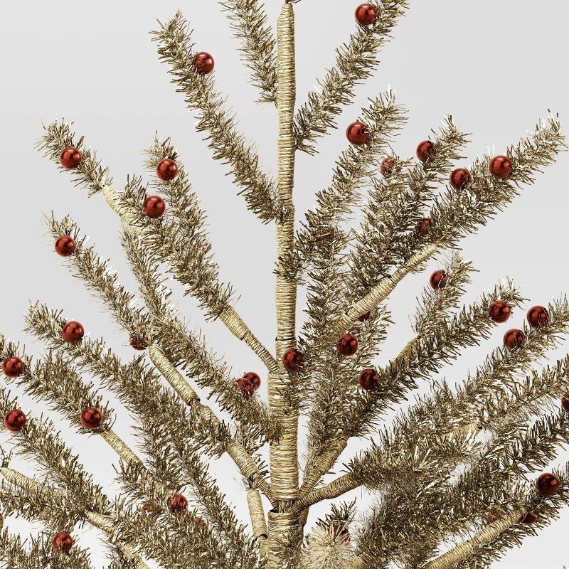 slide 3 of 4, 24" Decorated Gold Tinsel Artificial Christmas Tree - Threshold™, 1 ct