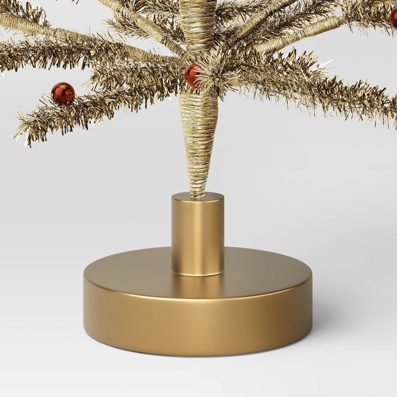 slide 4 of 4, 24" Decorated Gold Tinsel Artificial Christmas Tree - Threshold™, 1 ct