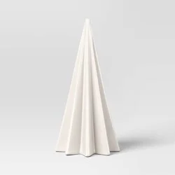 Medium Faceted Ceramic Christmas Tree White - Threshold™