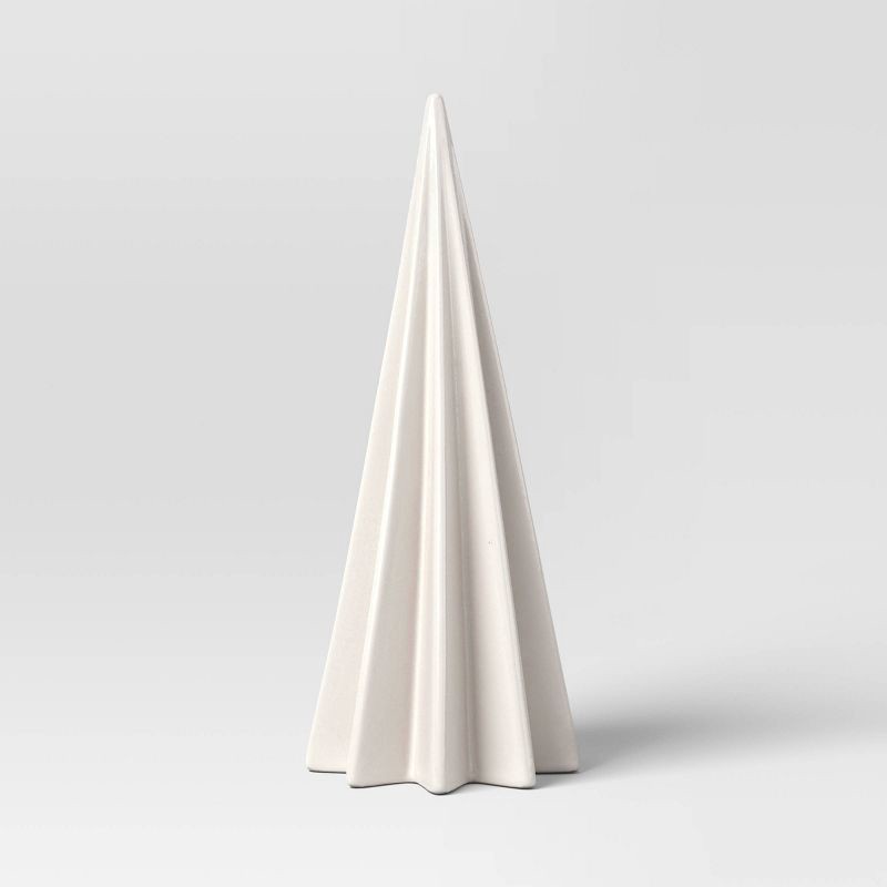 slide 1 of 3, Large Faceted Ceramic Christmas Tree White - Threshold™, 1 ct