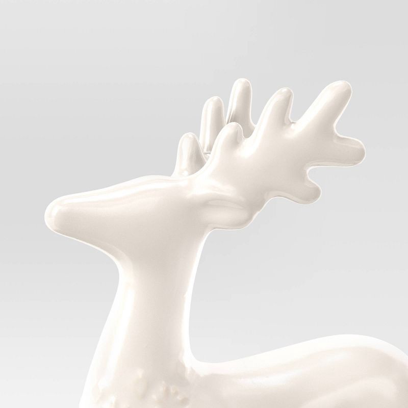 slide 3 of 3, Ceramic Standing Deer White Christmas - Threshold™, 1 ct