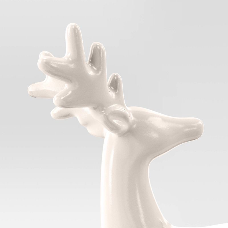 slide 3 of 3, Ceramic Sitting Deer White Christmas - Threshold™, 1 ct