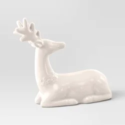 Ceramic Sitting Deer White Christmas - Threshold™