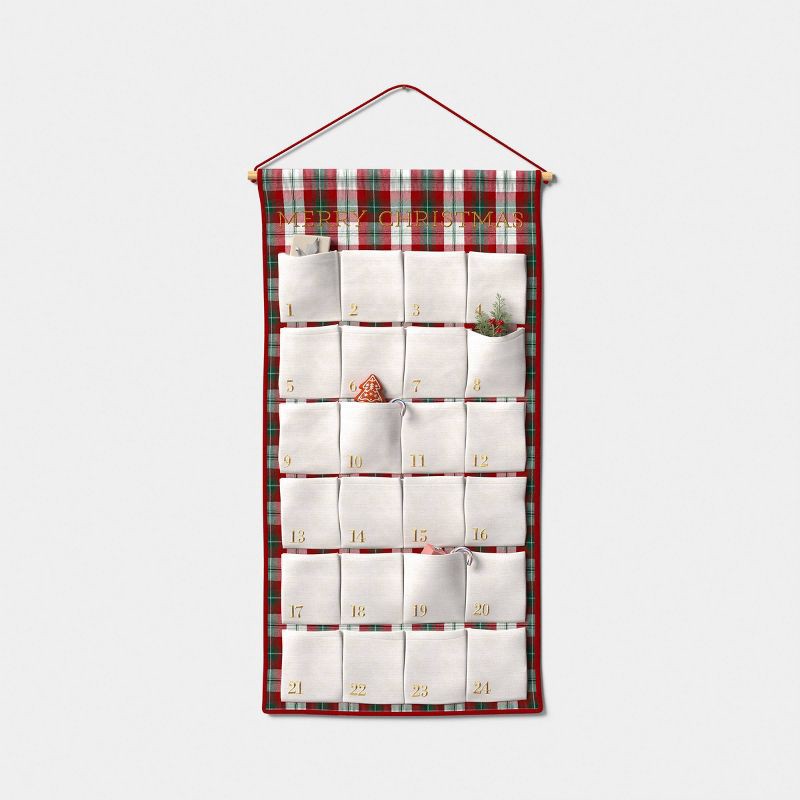 slide 1 of 4, Oversized Merry Christmas Countdown Calendar Cream - Threshold™, 1 ct