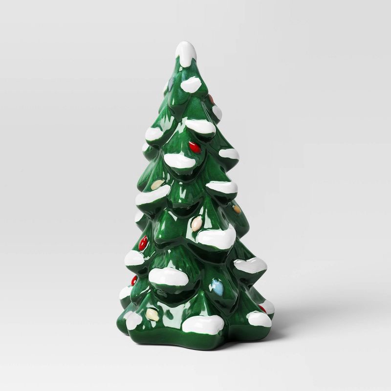 slide 1 of 3, Small Green Ceramic Christmas Tree - Threshold™, 1 ct