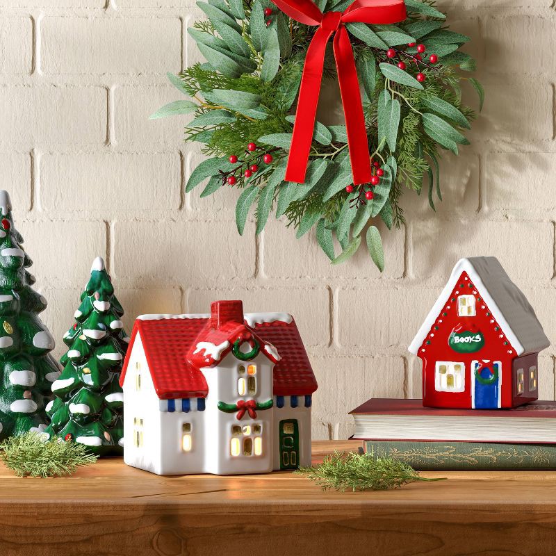 slide 2 of 3, Ceramic LED House Christmas - Threshold™, 1 ct