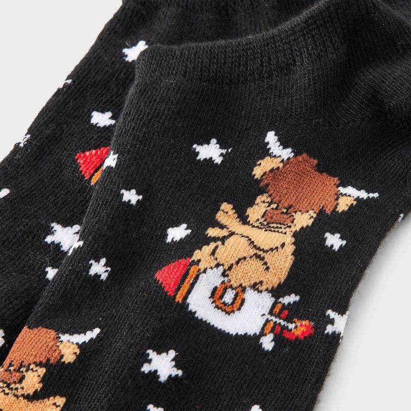slide 3 of 3, Women's Space Highland Cow Low Cut Socks - Black/Brown 4-10, 1 ct